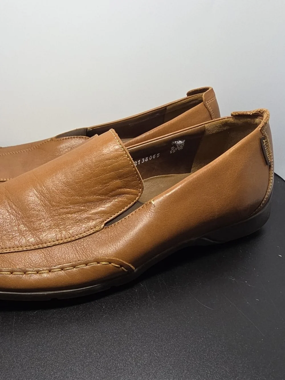 MEPHISTO Edlef Cool Air Slip-on Mens Sz 9.5 Lt Brown Leather Loafers Dress Shoes